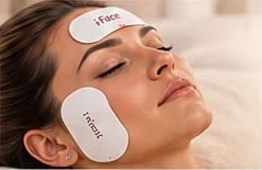 Séance d’électrostimulation du visage i-Face Esthetic avec électrodes sur le front et la joue